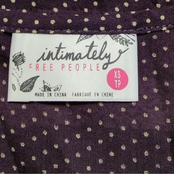 XS - Black & White Polka Dot - Intimately Free People Tunic Top - Picture 4 of 6